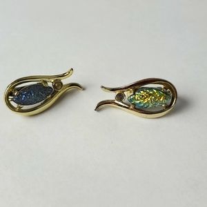 Vintage Emmons Costume Jewelry Earrings Clip Multicolor